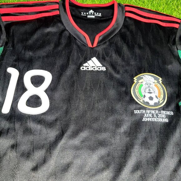 Guardado Mexico 2010 WORLD CUP Away Black Soccer Jersey Shirt M SKU# P41397 - Picture 4 of 9